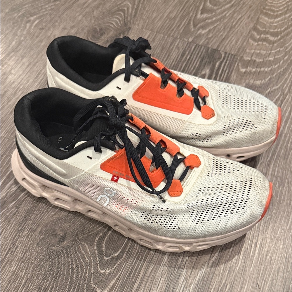 White and Orange Athletic Sneakers